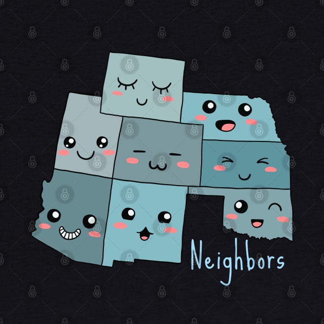 US States Kawaii Neighbors (Wyoming, Nebraska, Utah, Colorado, Kansas, Arizona, New Mexico, Oklahoma) by isstgeschichte